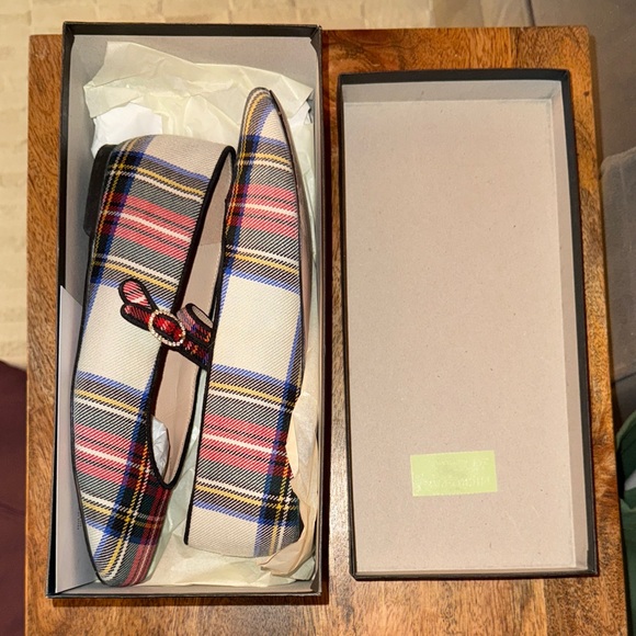 NWT J Crew Anya Mary Jane flats in Snowy Stewart Tartan (6.5) - Picture 5 of 5
